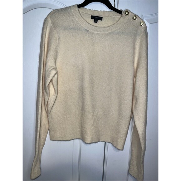 J.CREW Sweaters - J Crew Womens Sweater XL Merino Alpaca Wool Blend Knit Buttons Light Yellow NEW